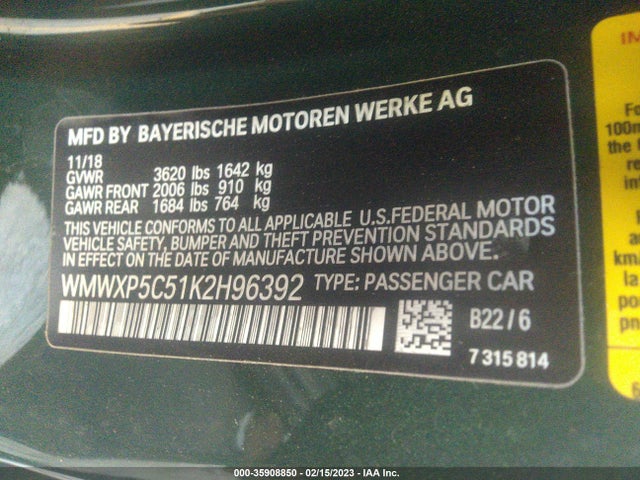 2019 Mini Hardtop, VIN: WMWXP5C51K2H96392
