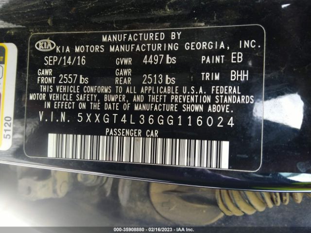 5XXGT4L36GG116024 KIA Optima Lx