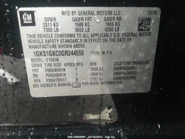 1GKS1GKC8GR244558 GMC Yukon Xl Slt