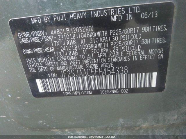 JF2SJAAC5EH454338 Subaru Forester 2.5i