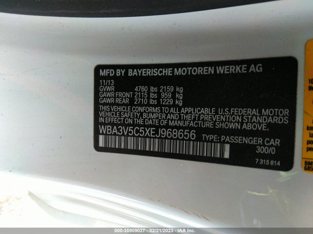 BMW 4 Series 428i 2014 WBA3V5C5XEJ968656 Image 9