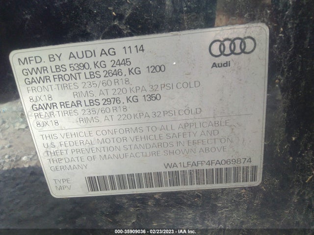 WA1LFAFP4FA069874 Audi Q5 Premium Plus