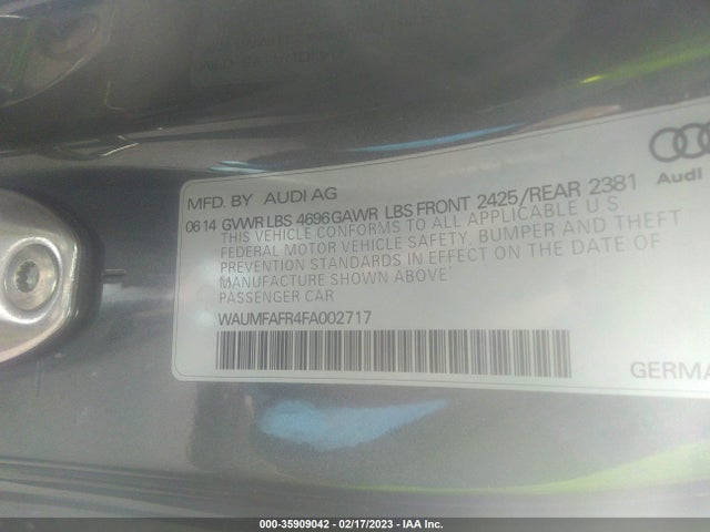 2015 Audi A5, VIN: WAUMFAFR4FA002717