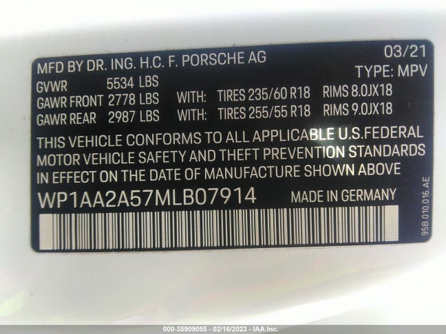 2021 PORSCHE MACAN WP1AA2A57MLB07914 Photo 8