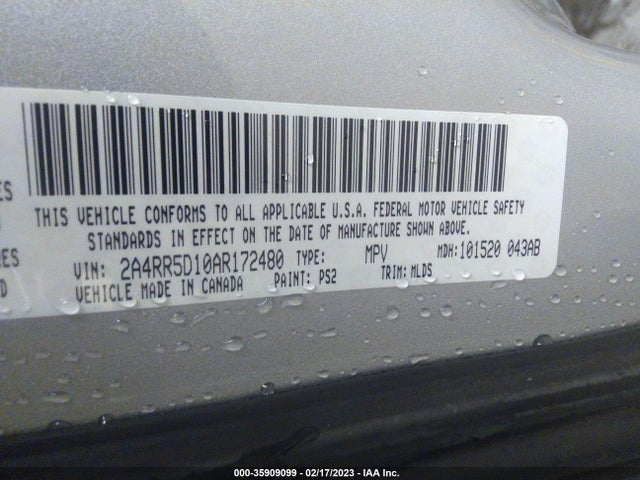 2A4RR5D10AR172480 Chrysler Town & Country