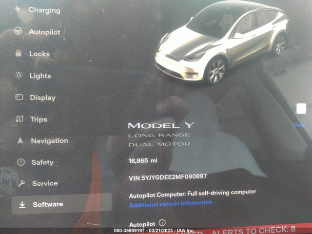 2021 Tesla Model Y, VIN: 5YJYGDEE2MF090897