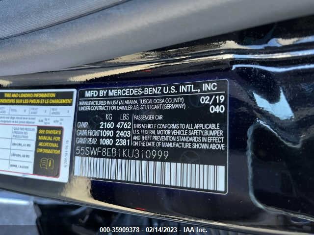2019 Mercedes-Benz C-Class, VIN: 55SWF8EB1KU310999
