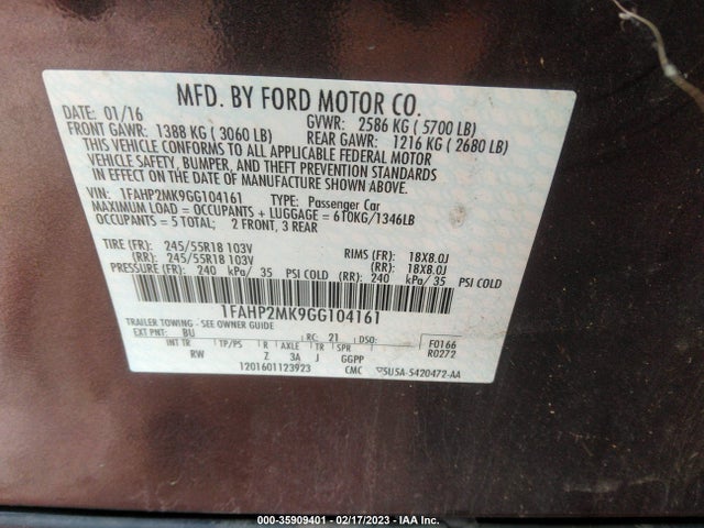 Ford SEDAN POLICE INTERCEPTOR 2016 1FAHP2MK9GG104161 Image 11
