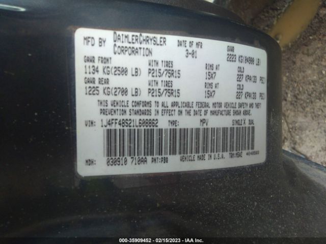 1J4FF48S21L608862 Jeep Cherokee Sport