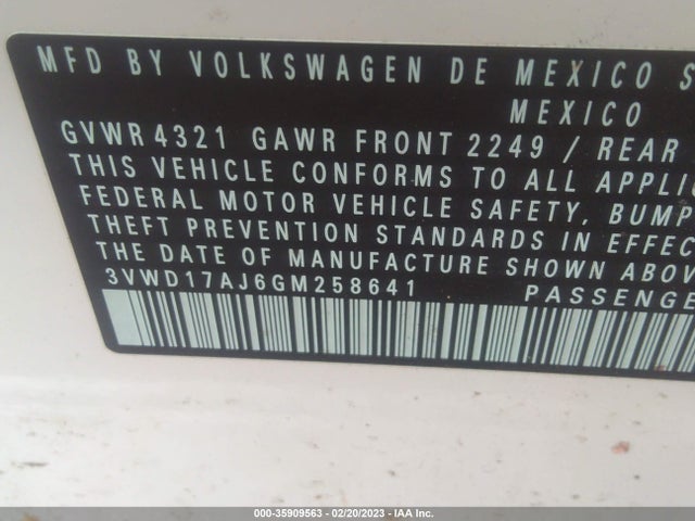 3VWD17AJ6GM258641 Volkswagen Jetta Sedan 1.8t Sport