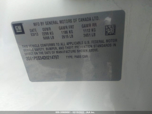 Cadillac XTS LUXURY 2013 2G61P5S34D9214797 Image 10