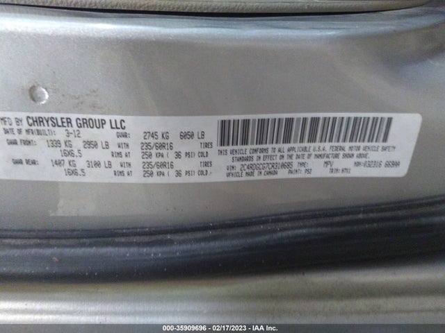 Dodge Grand Caravan Sxt 2012 2C4RDGCG7CR310685 Image 10
