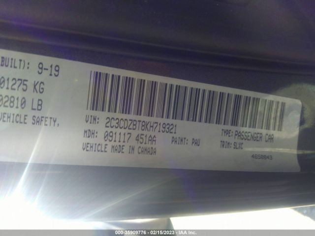 2C3CDZBT8KH719321 Dodge Challenger R/t