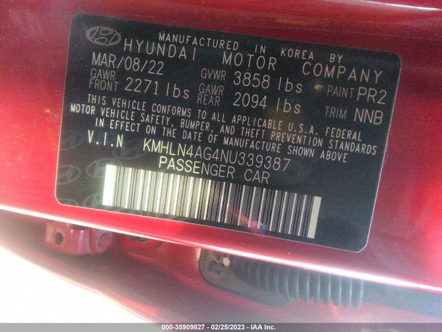 Hyundai ELANTRA SEL 2022 KMHLN4AG4NU339387 Image 9