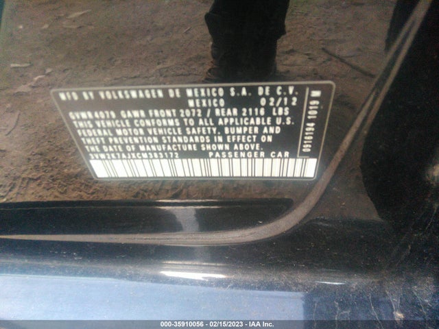 3VW2K7AJXCM383172 Volkswagen Jetta Sedan S