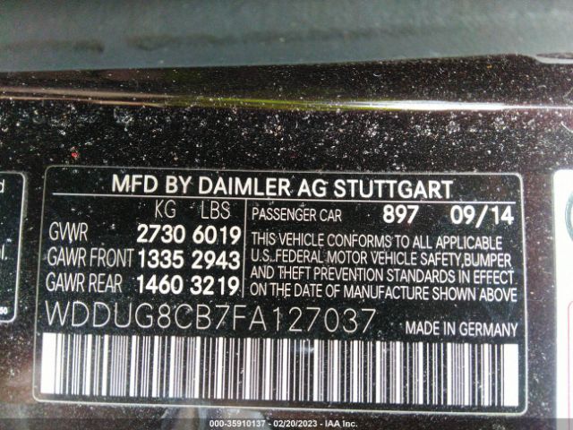 WDDUG8CB7FA127037 Mercedes-Benz S-class S 550