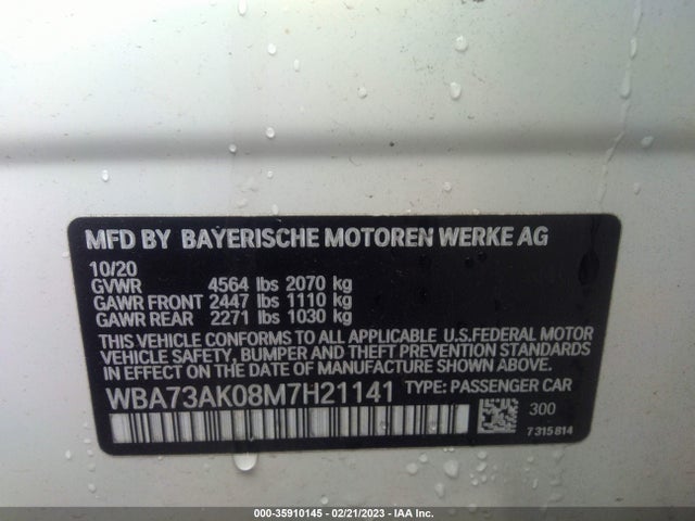 BMW 2 Series 228i Xdrive 2021 WBA73AK08M7H21141 Image 9