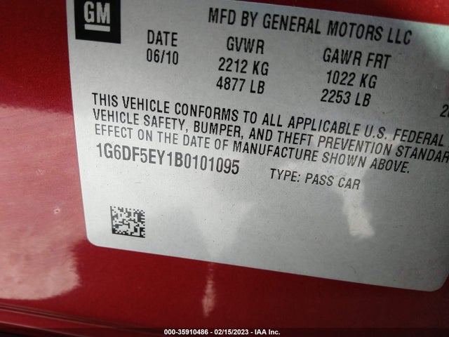 Cadillac Cts Sedan Luxury 2011 1G6DF5EY1B0101095 Image 10
