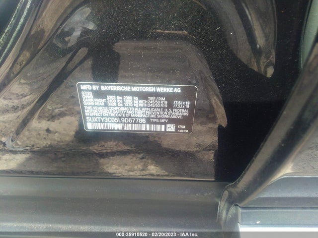 BMW X3 Sdrive30i 2020 5UXTY3C05L9D67786 Image 9
