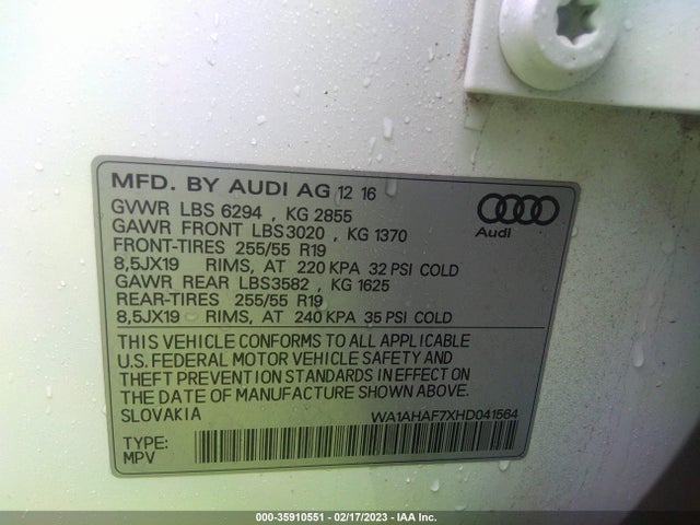 WA1AHAF7XHD041564 Audi Q7 PREMIUM