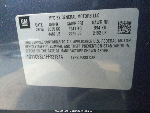 Chevrolet MALIBU LT 2015 1G11C5SL1FF327814 Image 9
