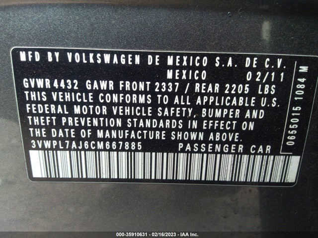 3VWPL7AJ6CM667885 Volkswagen Jetta Sportwagen Tdi W/sunroof