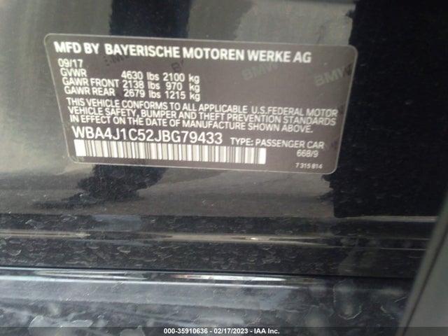 2018 BMW 4 Series, VIN: WBA4J1C52JBG79433