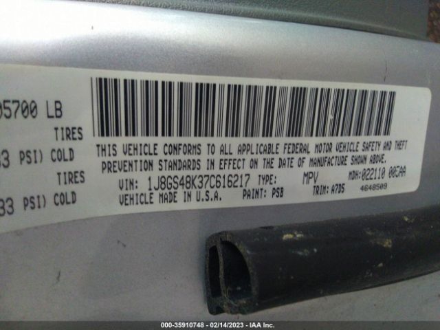 1J8GS48K37C616217 Jeep Grand Cherokee Laredo