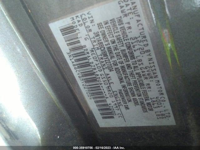 Nissan Sentra 2021 3N1AB8CV8MY227004 Image 10