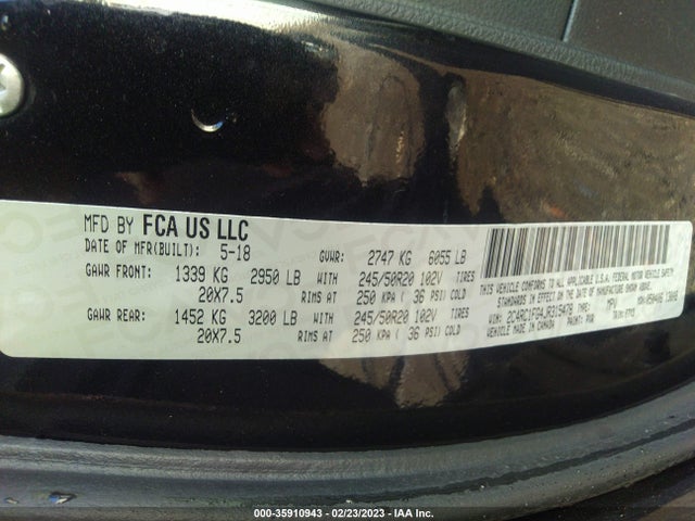 Chrysler Pacifica Touring Plus 2018 2C4RC1FG4JR315478 Image 9