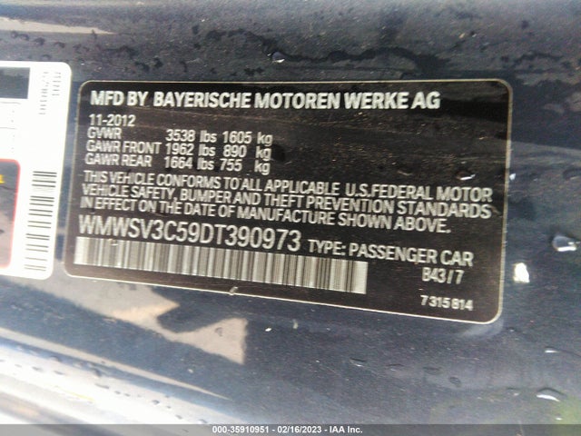 WMWSV3C59DT390973 Mini Cooper Hardtop S