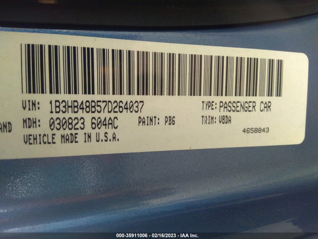 Dodge Caliber Sxt 2007 1B3HB48B57D264037 Image 10