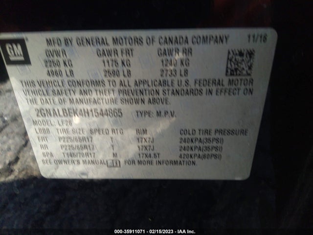 Chevrolet EQUINOX LS 2017 2GNALBEK4H1544865 Image 10