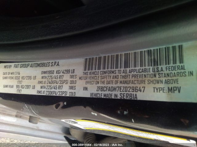 ZFBCFADH7EZ029647 Fiat 500L