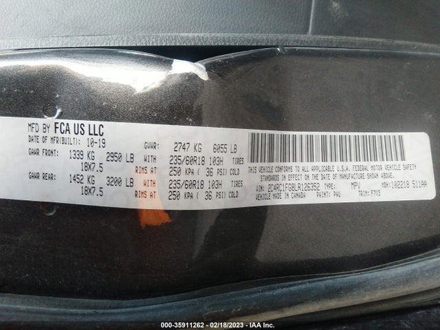 2C4RC1FG8LR126352 Chrysler Pacifica Touring