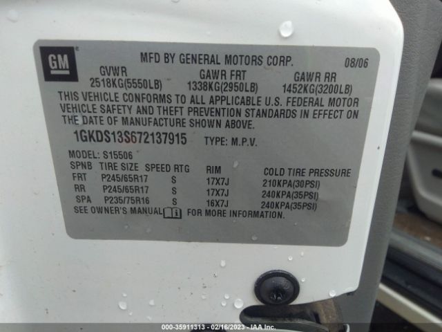 1GKDS13S672137915 GMC Envoy Slt