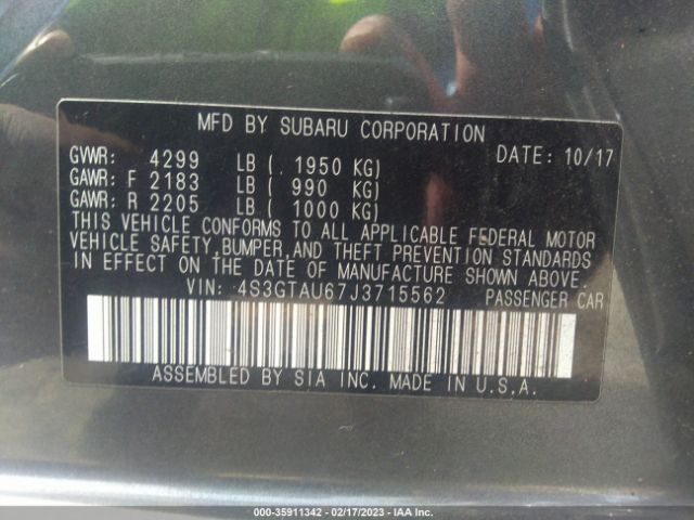 4S3GTAU67J3715562 Subaru Impreza Limited