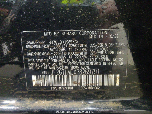 2023 Subaru Crosstrek, VIN: JF2GTHMCXP8269791