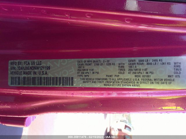 1C4HJXEN3NW121199 Jeep Wrangler Unlimited Sahara Altitude