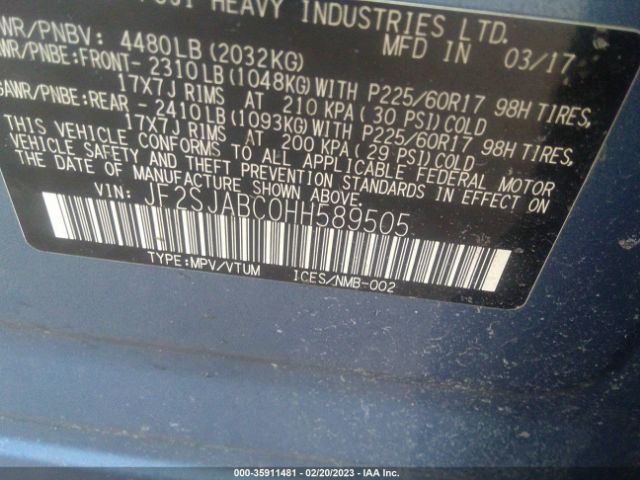 JF2SJABC0HH589505 Subaru Forester