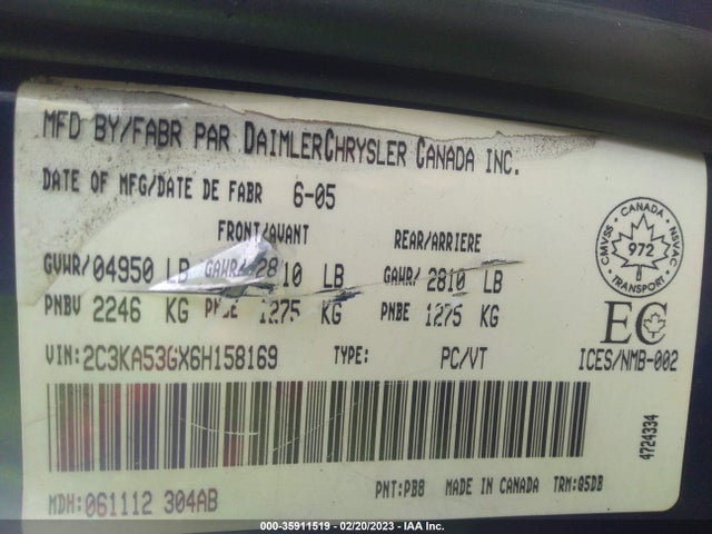 2C3KA53GX6H158169 Chrysler 300