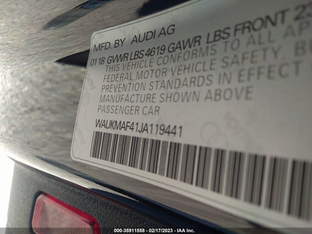 WAUKMAF41JA119441 Audi A4 Premium/tech Premium