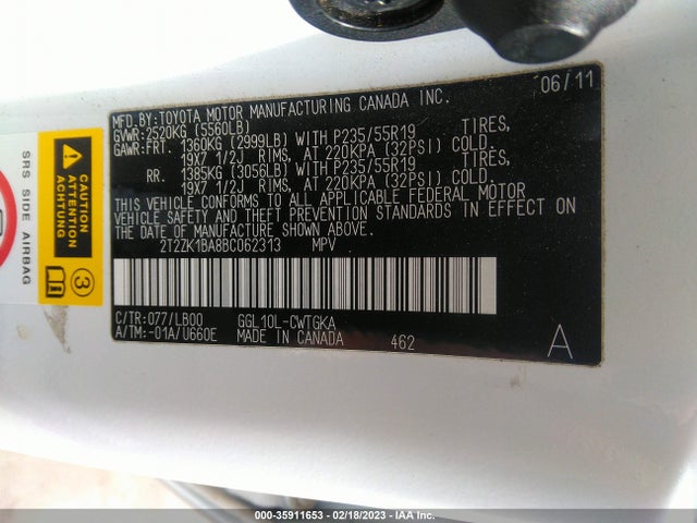 Lexus RX 350 2011 2T2ZK1BA8BC062313 Image 10