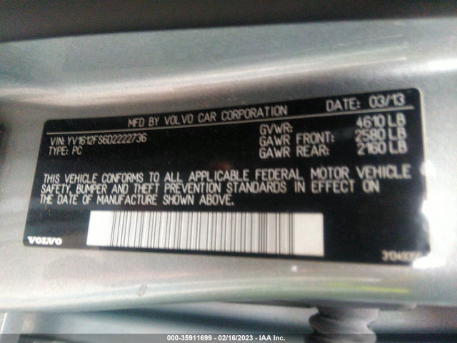 YV1612FS6D2222736 Volvo S60