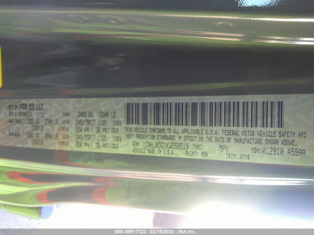 1C4HJXDG1KW558519 Jeep Wrangler Unlimited Sport S