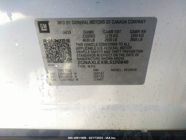 Chevrolet EQUINOX LT 2020 2GNAXLEX9L6100849 Image 10