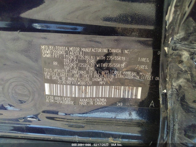 Toyota Rav4 Xle Premium 2020 2T3C1RFV7LW086120 Image 10