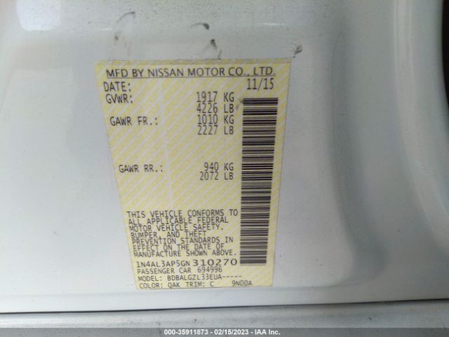 1N4AL3AP5GN310270 Nissan ALTIMA 2.5