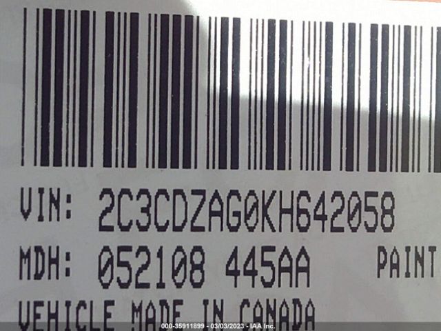 2C3CDZAG0KH642058 Dodge Challenger Sxt