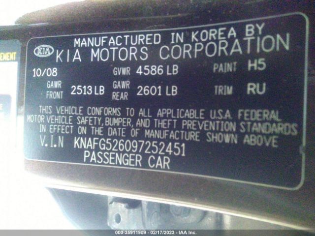 KNAFG526097252451 KIA Rondo Lx
